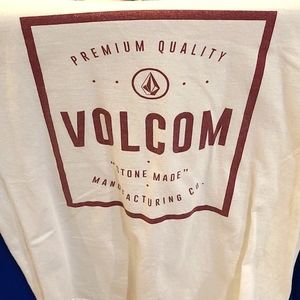 VOLCOM Skate Shirt, White and Maroon